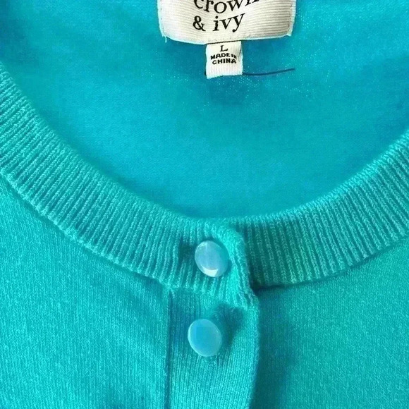 Crown and Ivy 3/4 Sleeve Cardigan Size L - Picture 2 of 2